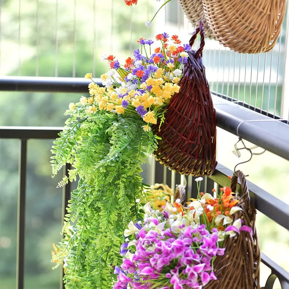 Cesta Suspensa de Vime para Parede Marrom