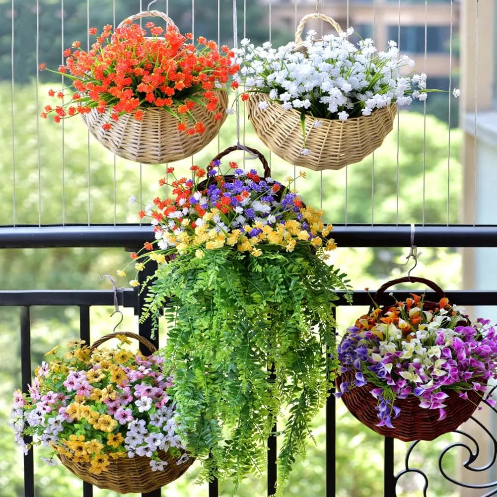 Cesta Suspensa de Vime para Parede Marrom