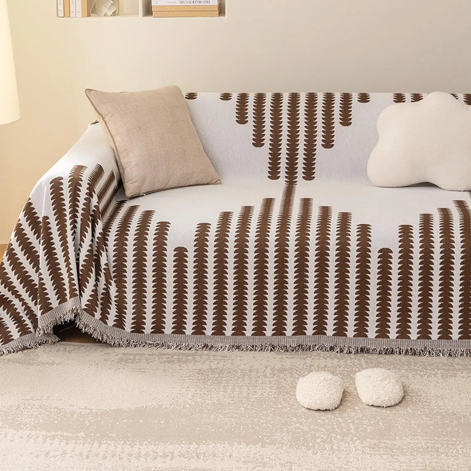 Capa de Sofá Chenille Luxuosa Marrom