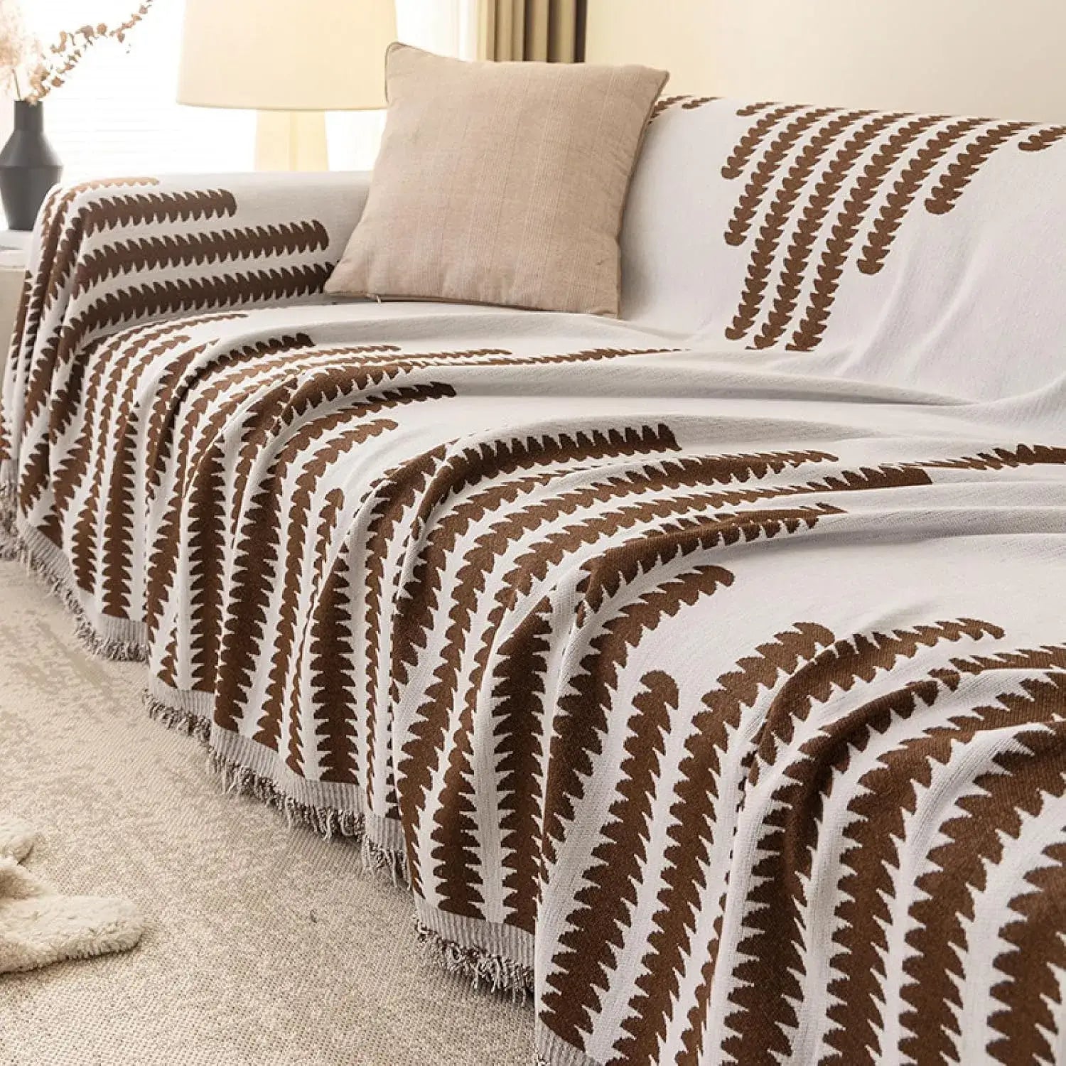 Capa de Sofá Chenille Luxuosa Marrom