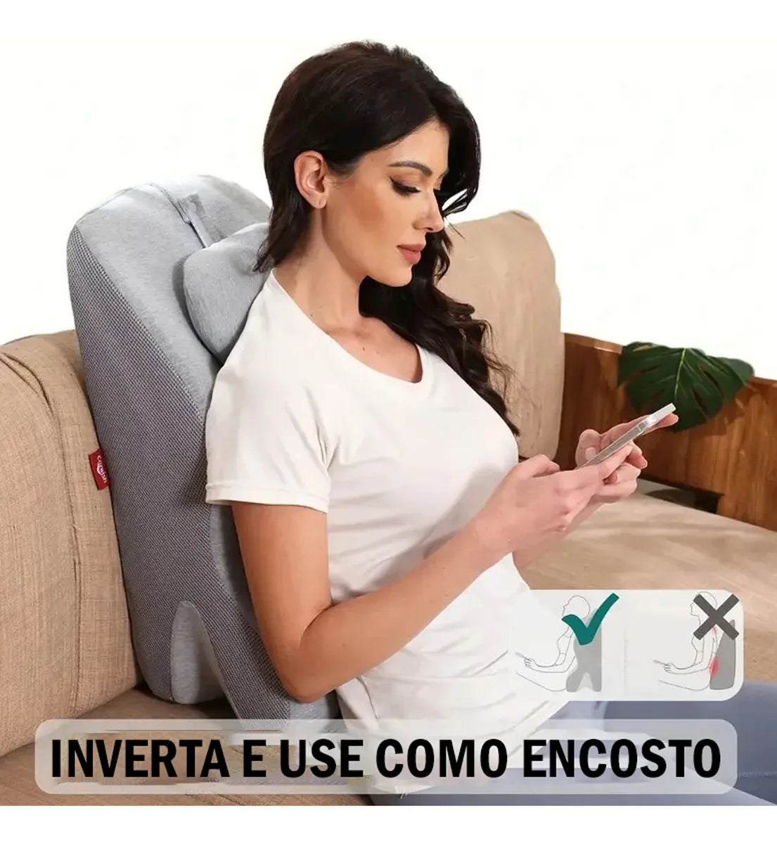 Travesseiro Anti Refluxo Ergonômico – Apoio Total e Conforto | Uclano