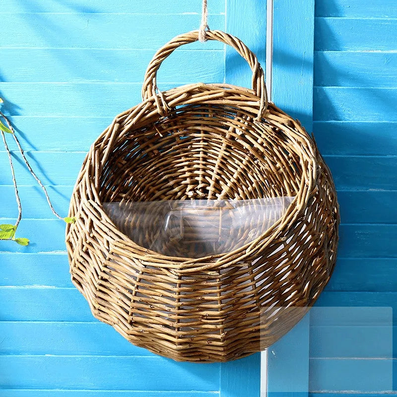 Cesta Suspensa de Vime para Parede