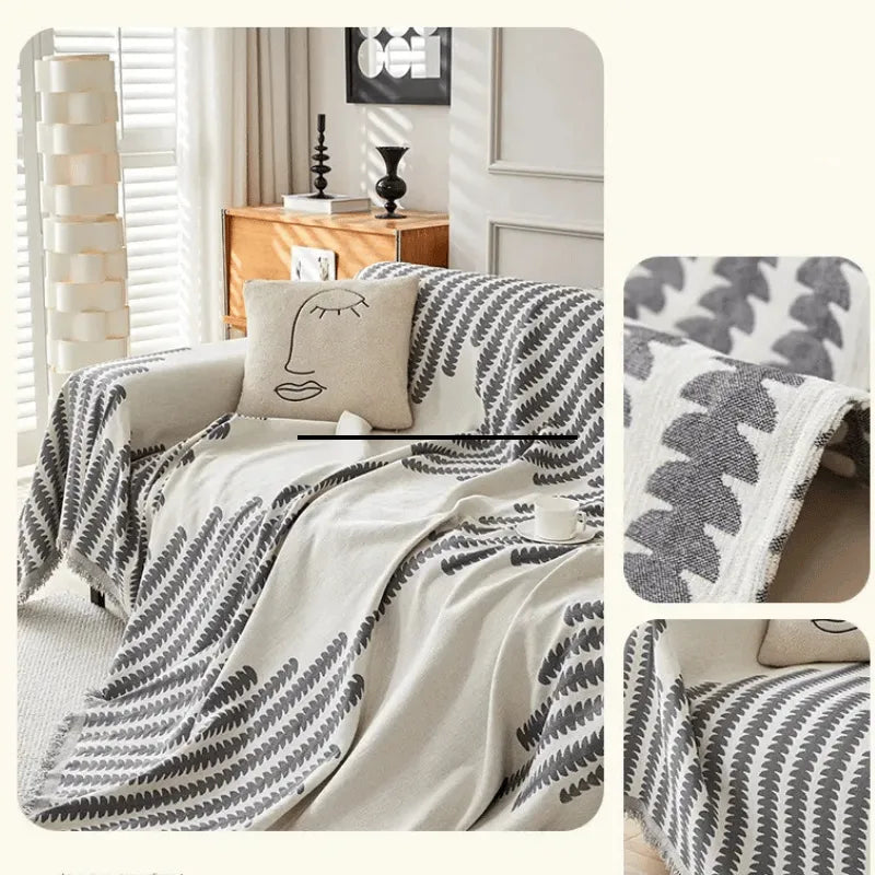 Capa de Sofá Chenille Luxuosa Cinza