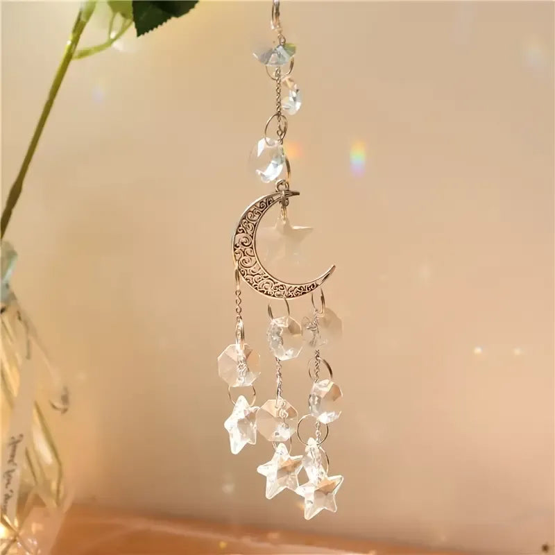 Suncatcher Cristal Lua & Estrelas Prata