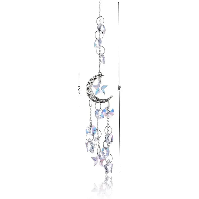 Suncatcher Cristal Lua & Estrelas Prata