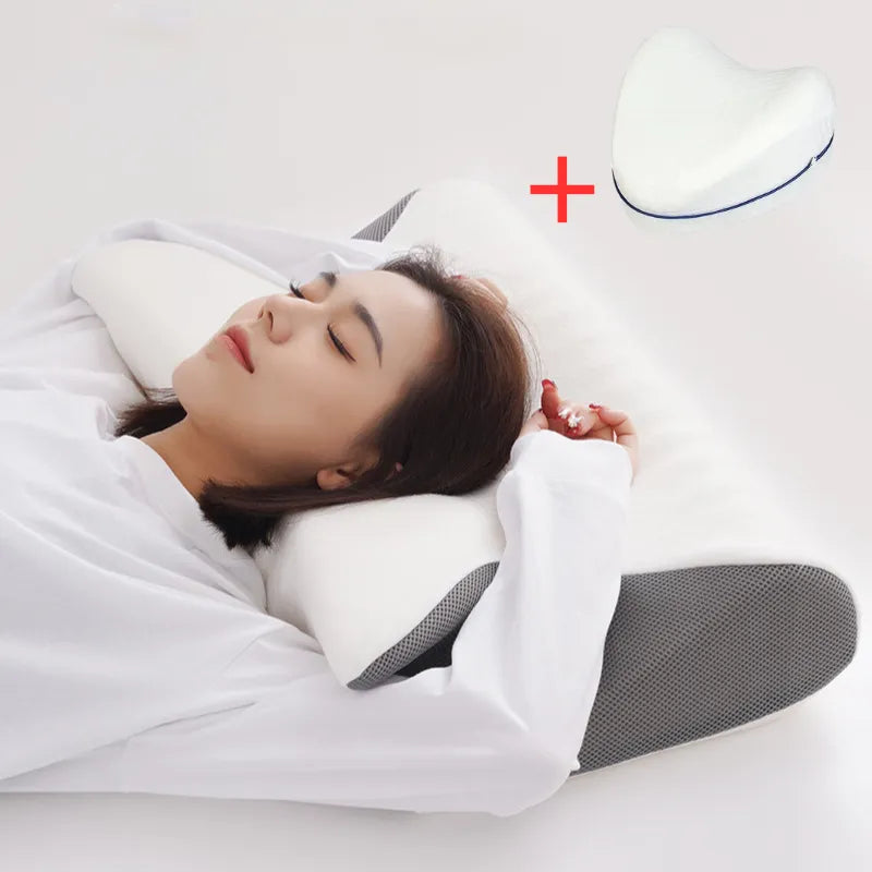 Orthopedic Cervical Pillow + Knee Support Cushion Set | Posture & Pain Relief