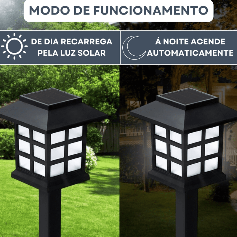 Espeto Solar de Jardim á Prova D'água