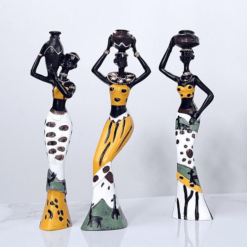 Estatua 3 Mulheres Africanas Elegantes