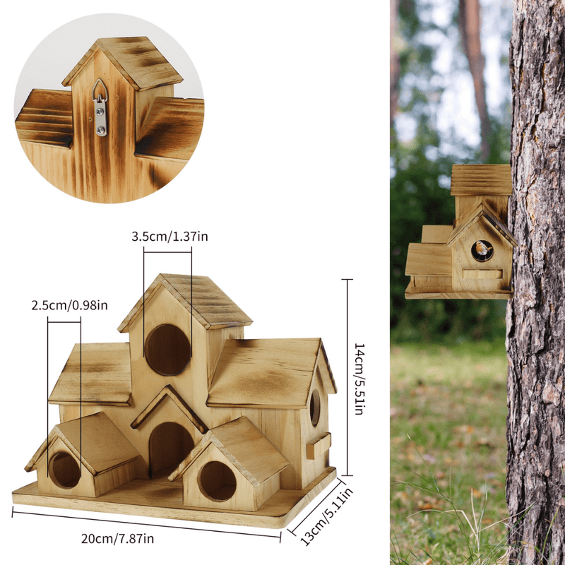 Casinha de Passarinhos em Madeira Natural para Jardim