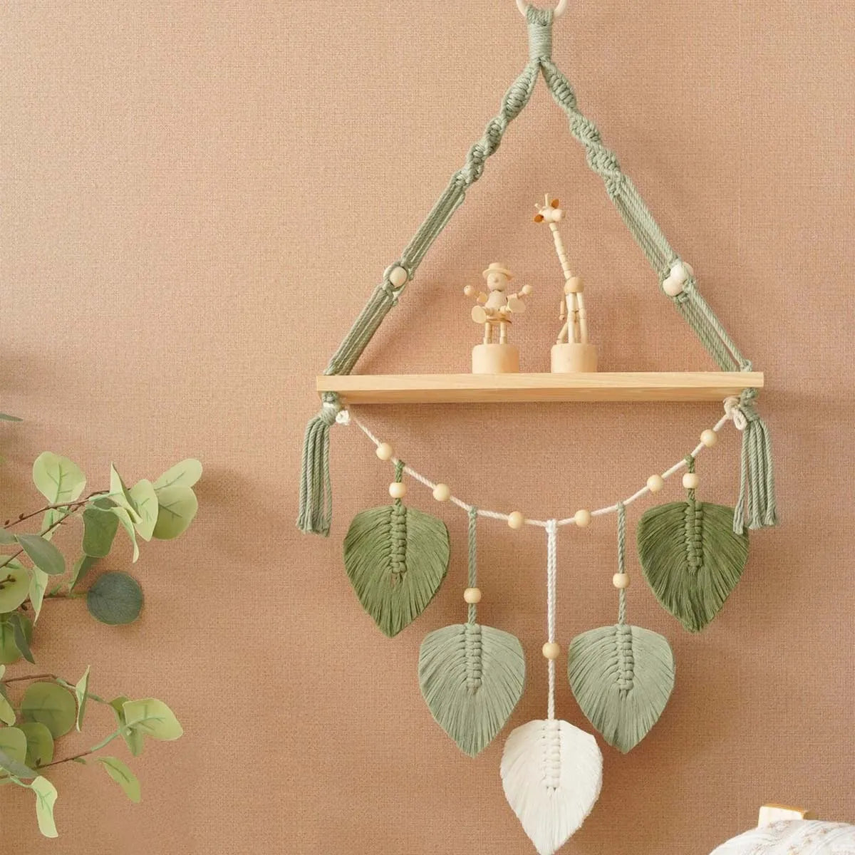 Suporte Decorativo de Parede com Folhas