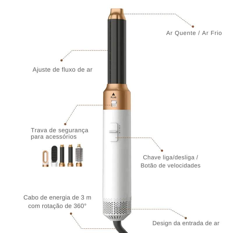 Escova Profissional Modeladora 5 em 1