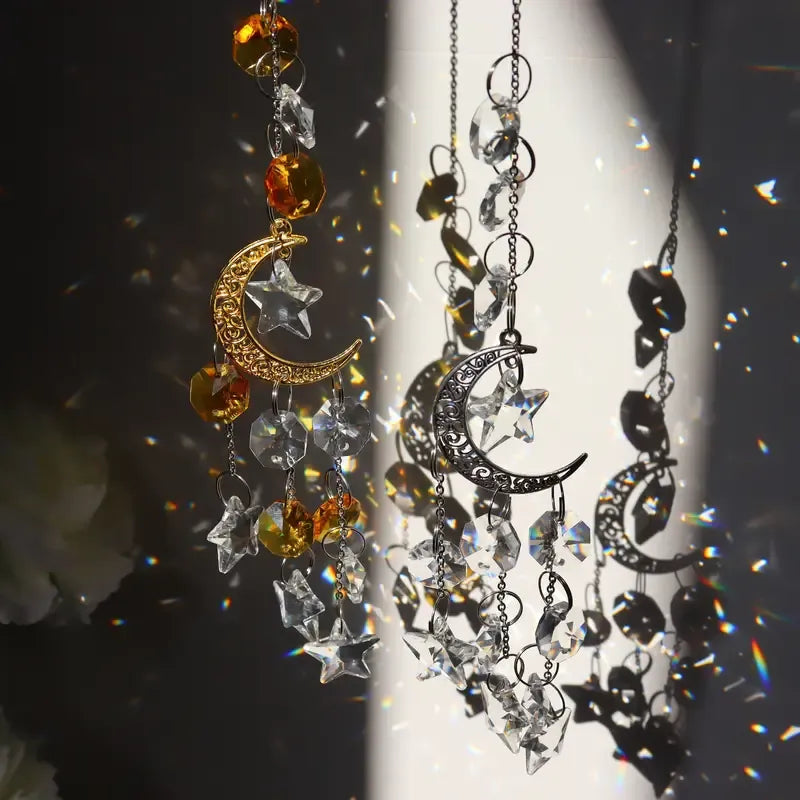 Suncatcher Cristal Lua & Estrelas Prata
