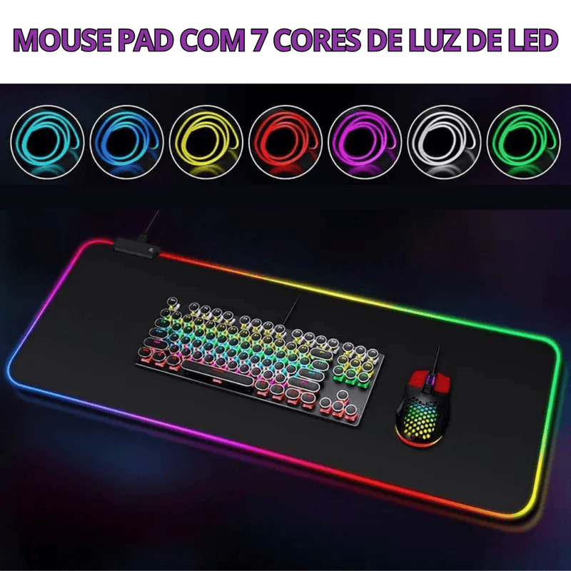 Mouse Pad Gamer com Iluminação em Led