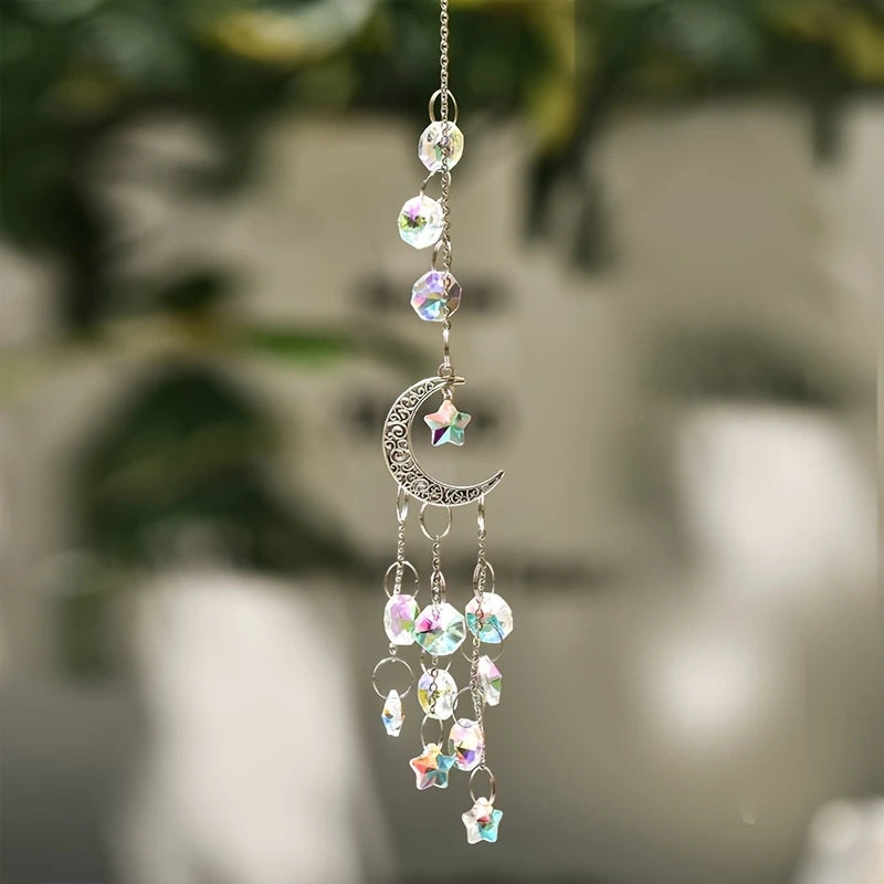 Suncatcher Cristal Lua & Estrelas Prata