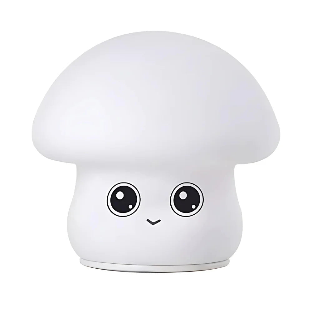 Mini Luminária Abajur Cogumelo Fofo Led Silicone Touch Recarregável