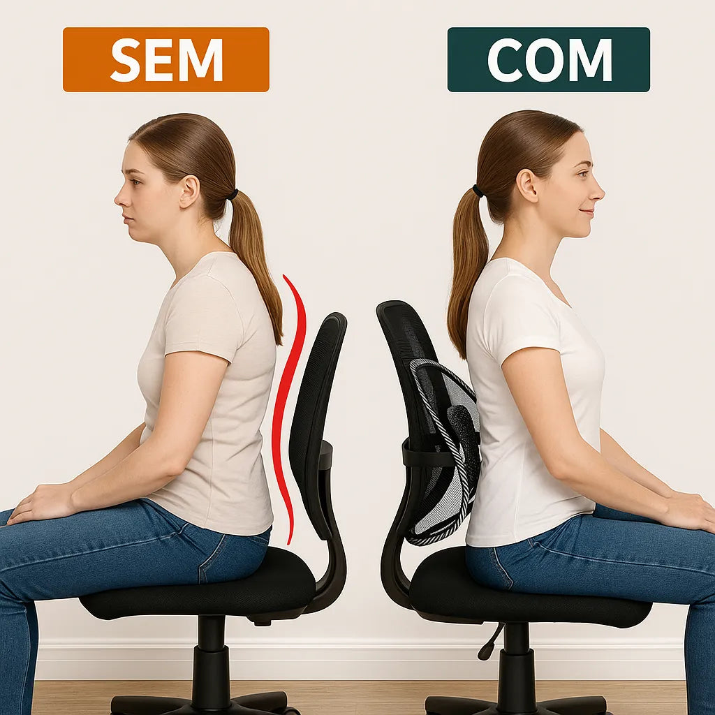 Encosto Lombar Ergonômico com Massageador