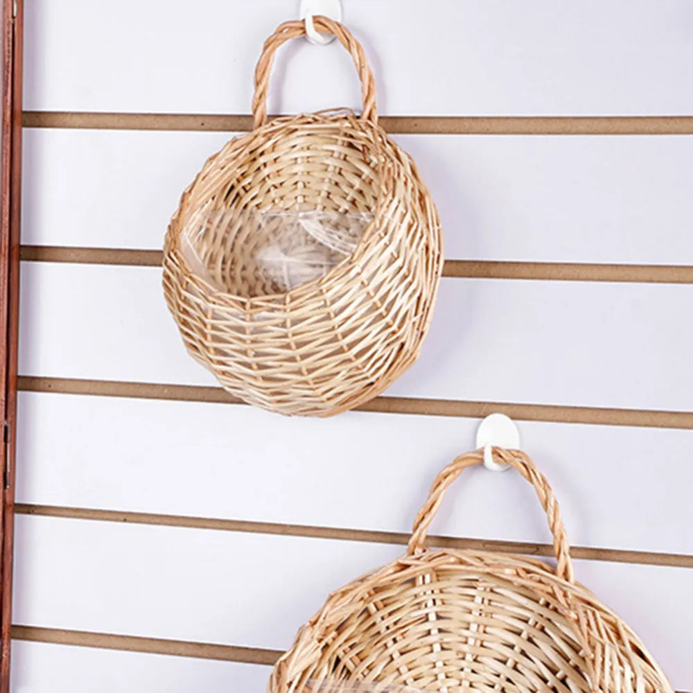 Cesta Suspensa de Vime para Parede