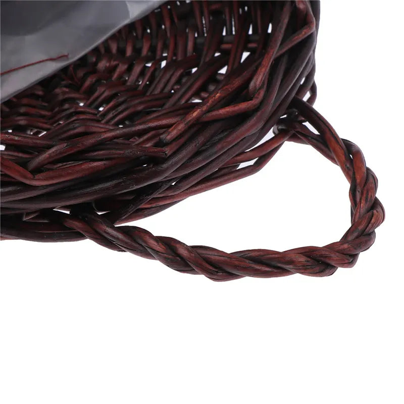 Cesta Suspensa de Vime para Parede Marrom