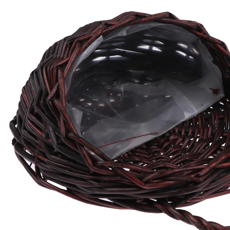 Cesta Suspensa de Vime para Parede Marrom