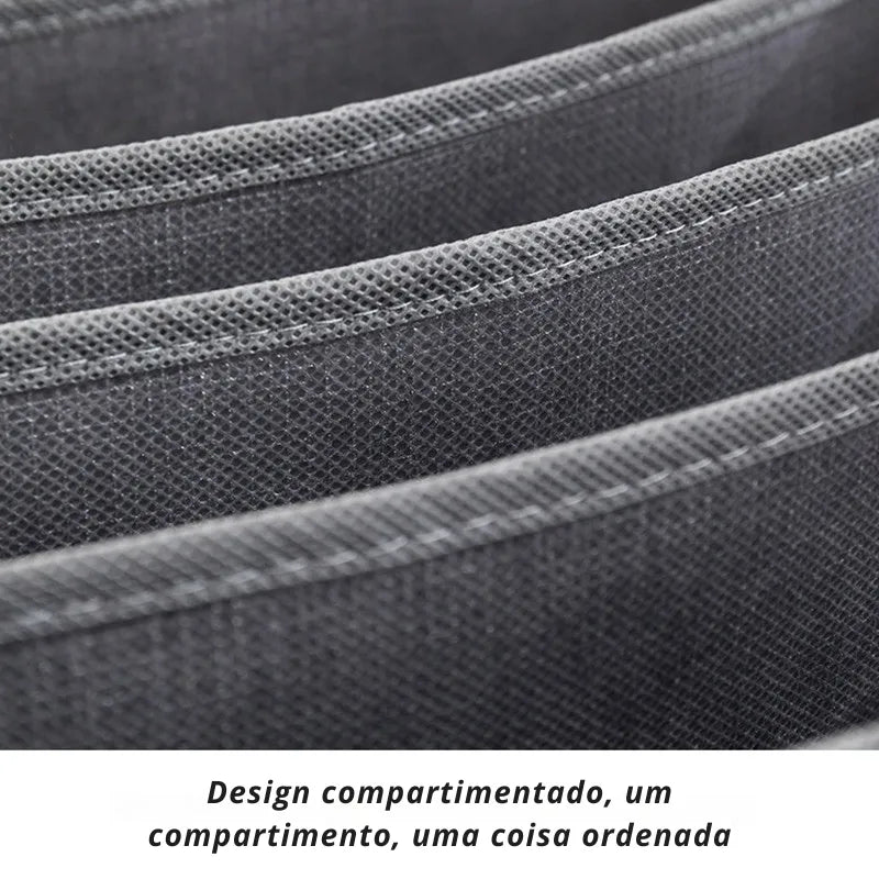 Caixa Organizadora Dobrável em Tecido Cinza