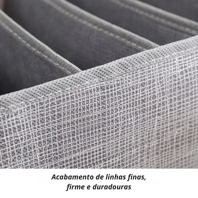 Caixa Organizadora Dobrável em Tecido Cinza