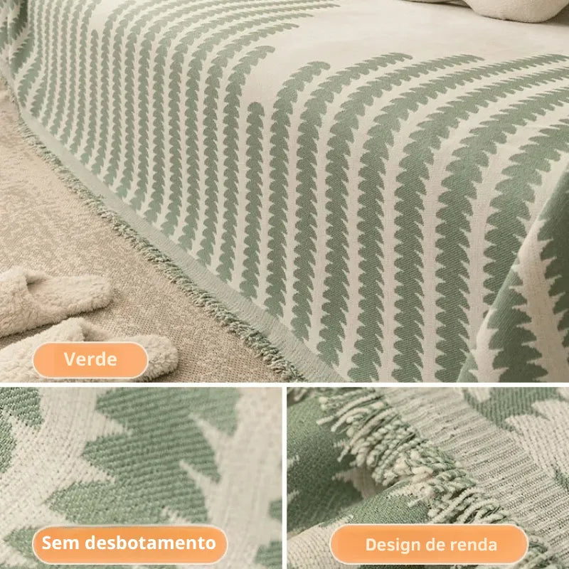 Luxury Chenille Sofa Cover Green