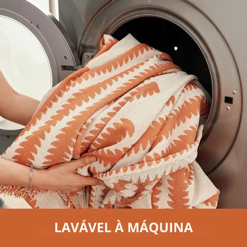 Capa de Sofá Chenille Luxuosa Laranja