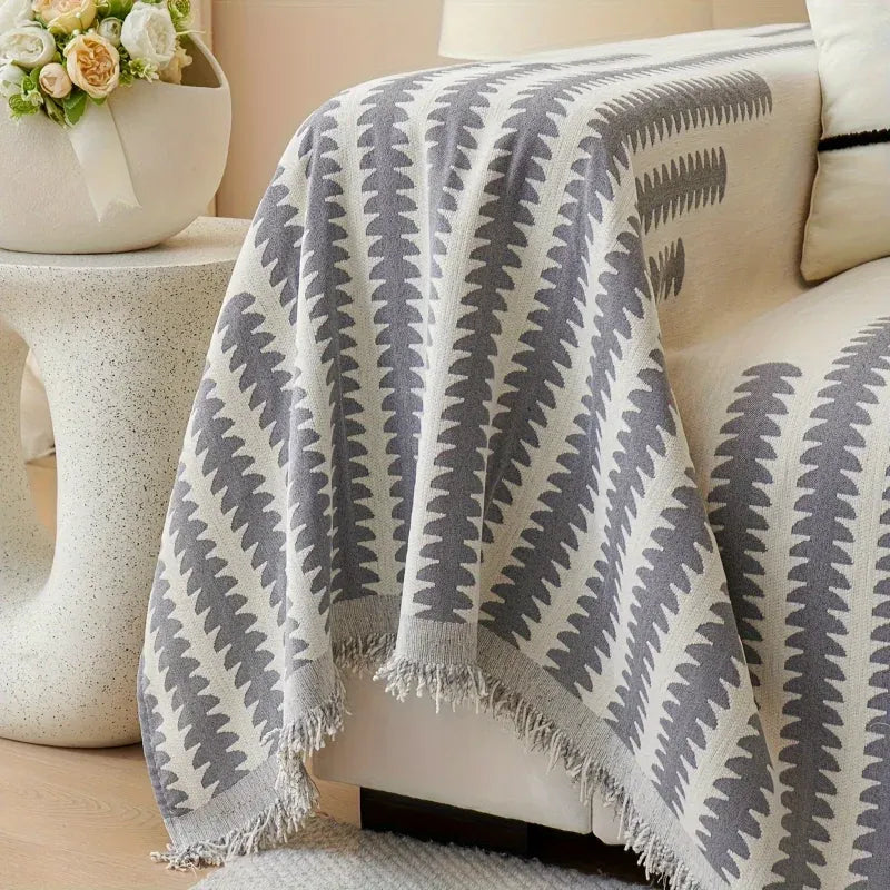 Capa de Sofá Chenille Luxuosa Cinza