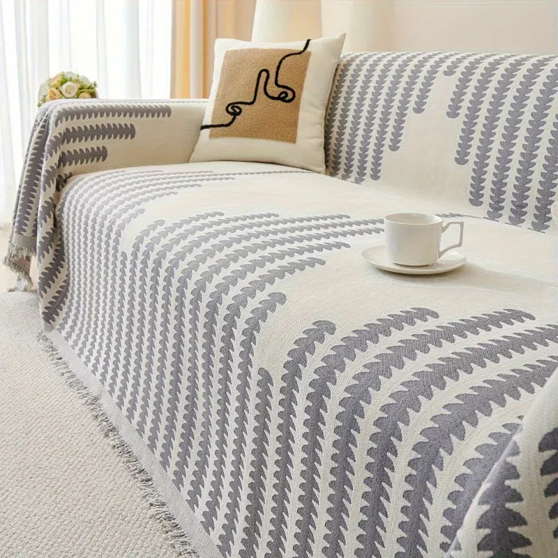 Capa de Sofá Chenille Luxuosa Cinza