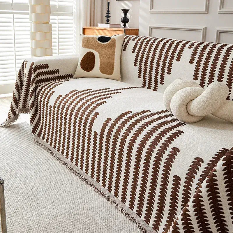 Capa de Sofá Chenille Luxuosa Marrom