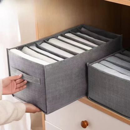 Caixa Organizadora Dobrável em Tecido Cinza