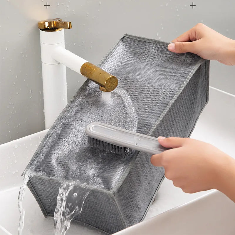 Caixa Organizadora Dobrável em Tecido Cinza