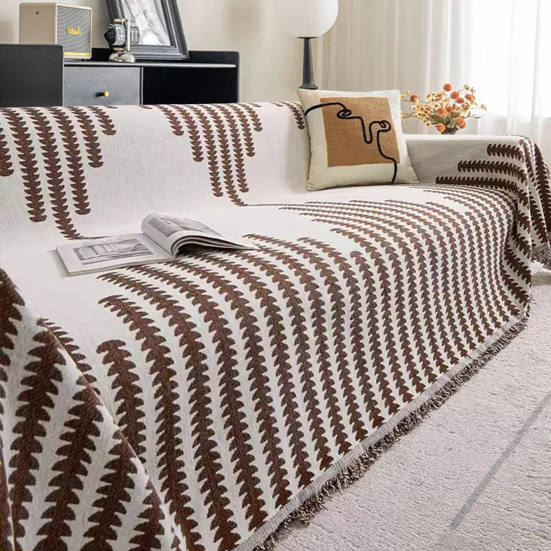 Capa de Sofá Chenille Luxuosa Marrom
