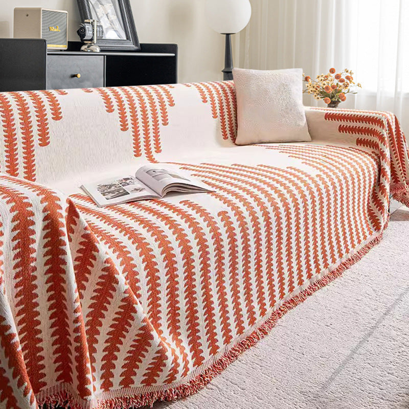 Capa de Sofá Chenille Luxuosa Laranja