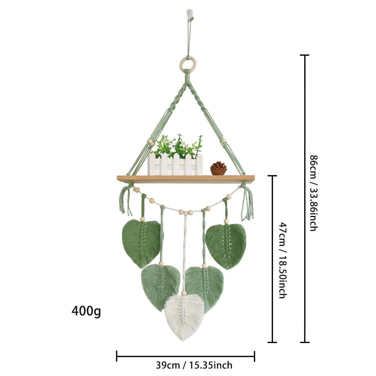 Suporte Decorativo de Parede com Folhas