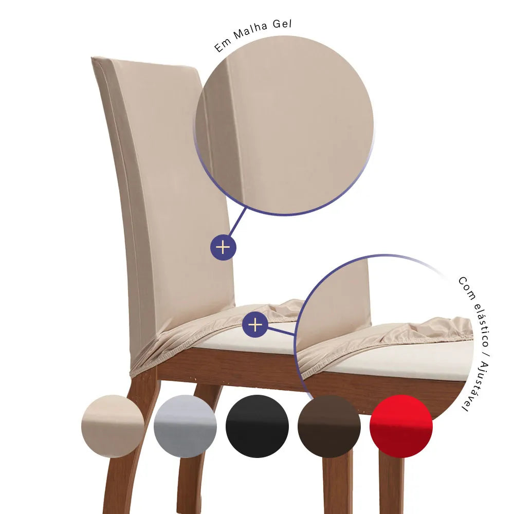 Kit 4 Capas para Cadeiras – Malha Gel Ajustável