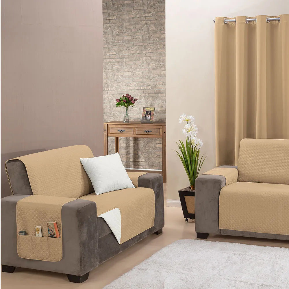 Protetor de Sofá Classic 2 e 3 Lugares com Bolsos