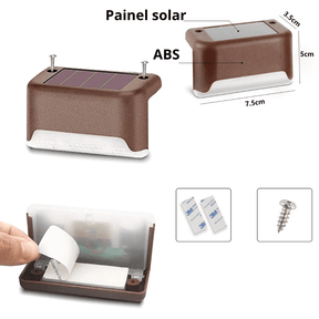Luminária Solar Para Escada de Jardim
